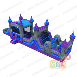GO-017 50ft purple marble wet/dry obstacle with inflated pool