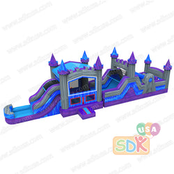 GO-017 50ft purple marble wet/dry obstacle with inflated pool