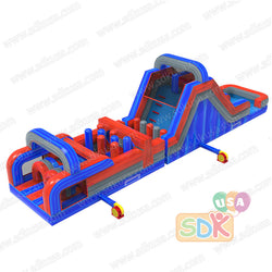 GO-218  Red/blue marble wet/dry obstacle with inflated pool