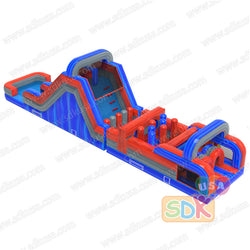 GO-218  Red/blue marble wet/dry obstacle with inflated pool