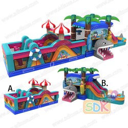GO-223 Beach Party wet/dry obstacle with inflated pool