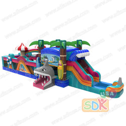 GO-223 Beach Party wet/dry obstacle with inflated pool