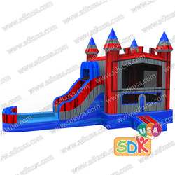 GWC-110  Marble castle inflatable combo wet and dry