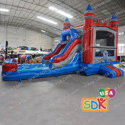 GWC-110  Marble castle inflatable combo wet and dry