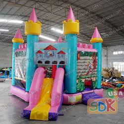 GCO-008 Princess bounce house with slide