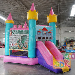 GCO-008 Princess bounce house with slide