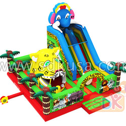 GF-169 Jungle animal inflatable land with big moving mouth