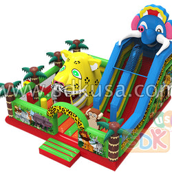 GF-169 Jungle animal inflatable land with big moving mouth