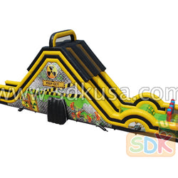 GS-268 Adult Toxic dual lane dry slide with obstacle course