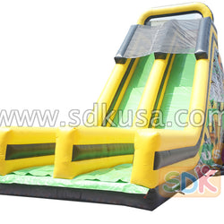GS-268 Adult Toxic dual lane dry slide with obstacle course