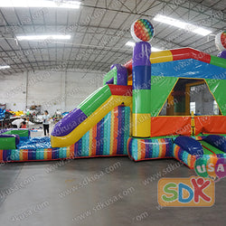 GWC-082 Toys brick inflatable combo with slide wet/dry