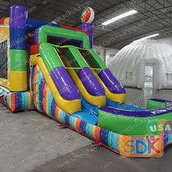 GWC-082 Toys brick inflatable combo with slide wet/dry