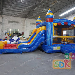 GWC-087 Inflatable marble color combo with slide wet/dry