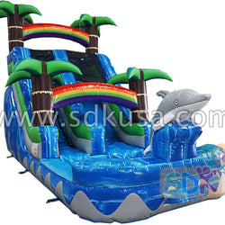 GWS-224 inflatable jungle water slide