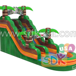 GWS-300 Inflatable tiki island water slide