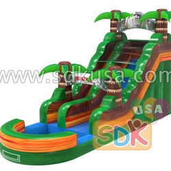 GWS-300 Inflatable tiki island water slide