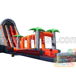 GWS-308 Jungle trees water slide n slip with pool
