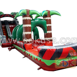 GWS-334 Inflatable palm tree water slide n slip with pool