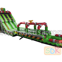 GWS-335 Inflatable Toxic nuclear dual water slide n slip with pool