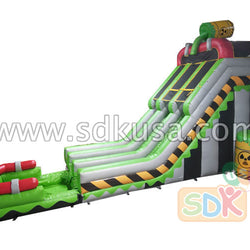 GWS-335 Inflatable Toxic nuclear dual water slide n slip with pool
