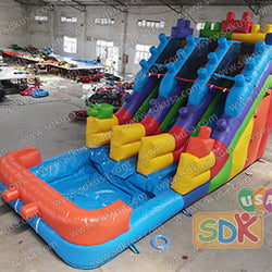 GWS-377 Building blocks water slide dual lane