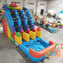 GWS-377 Building blocks water slide dual lane