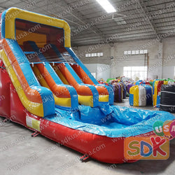 GWS-388 Backyard water slide dual lane