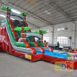 GWS-398 Jungle water slide with removable pool