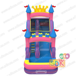 GWS-423 18FT Princess Crown backyard water slide