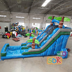 GWS-425 Palm tree blue water slide