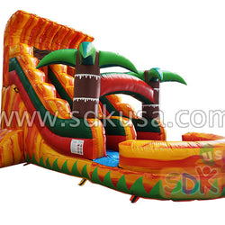 Water slide with pool